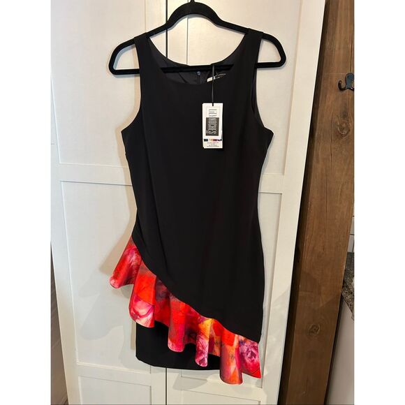 LiLY NOCHES NWT Wearable Art Black Ruffle "Guajira" Dress, Sz Large, MSRP $298 - Picture 11 of 12